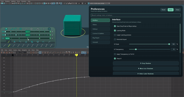 Preferences and Hotkeys demonstrated in Maya